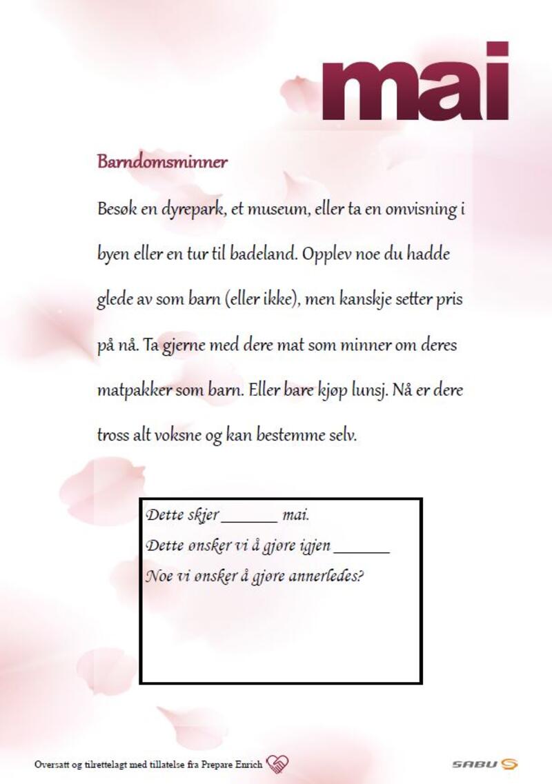 En date i måneden - 05 Mai